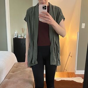 Army green cardigan